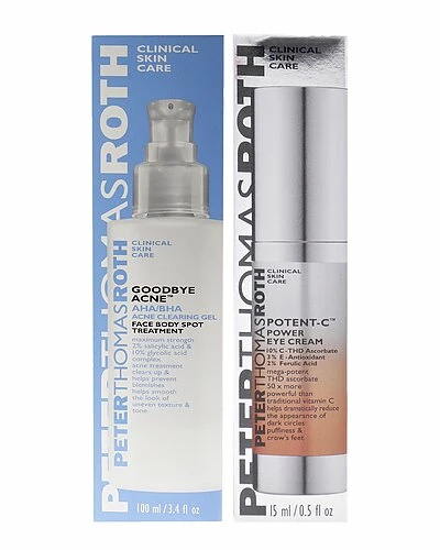 Peter Thomas Roth AHA-BHA Acne Clearing Gel & Potent-C Power Eye Cream Kit Women 5 Peter Thomas Roth AHA-BHA Acne Clearing Gel & Potent-C Power Eye Cream Kit Women - Image 3
