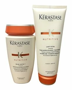 Kérastase Bain Satin 1 8.5oz And Lait Vital Conditioner 6.8oz 1 Set Women