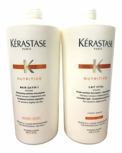 Kérastase Bain Satin 1 Shampoo 34oz And Lait Vital Conditioner 34oz DUO Women