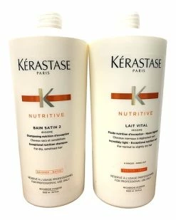 Kérastase Bain Satin 2 Shampoo 34oz And Lait Vital Conditioner 34oz DUO Women