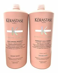 Kérastase 34oz Chroma Absolu Fondant Cica Chroma & Chroma Absolu Bain Chroma Respect Duo Women